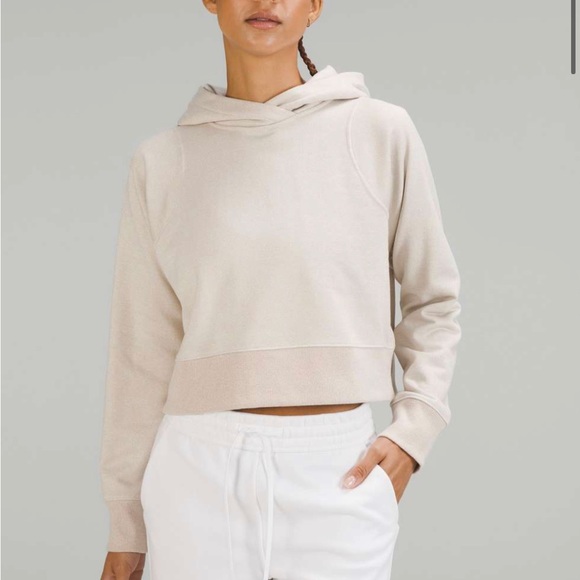 lululemon athletica Tops - Lululemon Loungeful Cropped Hoodie *Spark Bone / Beige